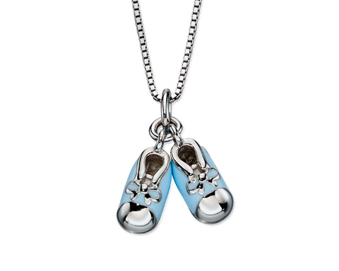 D FOR DIAMOND P4441 emaloitu 'vauvan tossut' hopeariipus