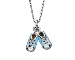 D FOR DIAMOND P4441 emaloitu 'vauvan tossut' hopeariipus