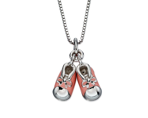 D FOR DIAMOND P4442 emaloitu 'vauvan tossut' hopeariipus