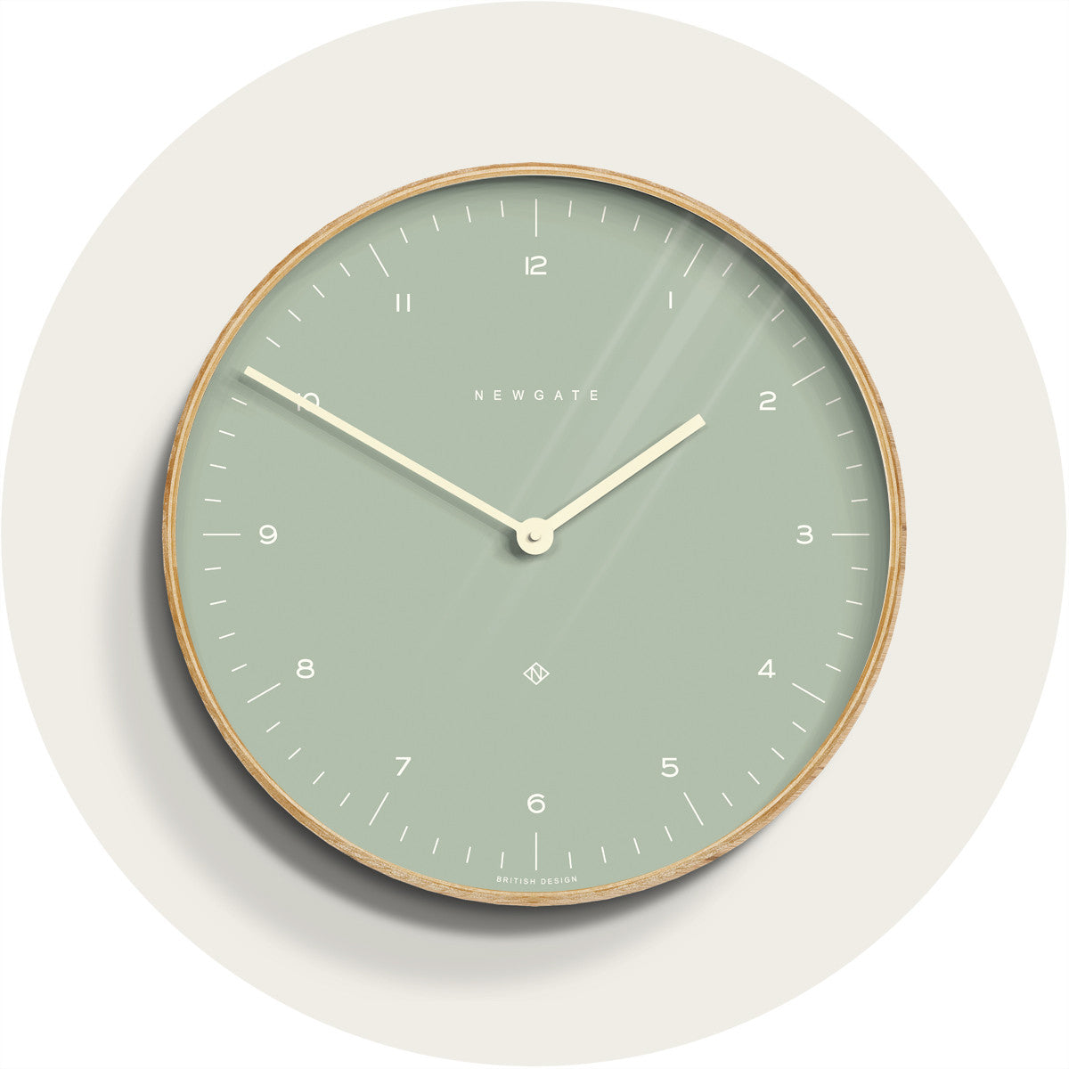 NEWGATE MRC133PLY40 Mr. Clarke clock pale wood bubble green seinäkello