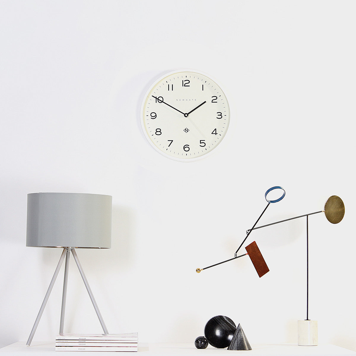 NEWGATE NUMTHR129PW Number three echo clock white seinäkello